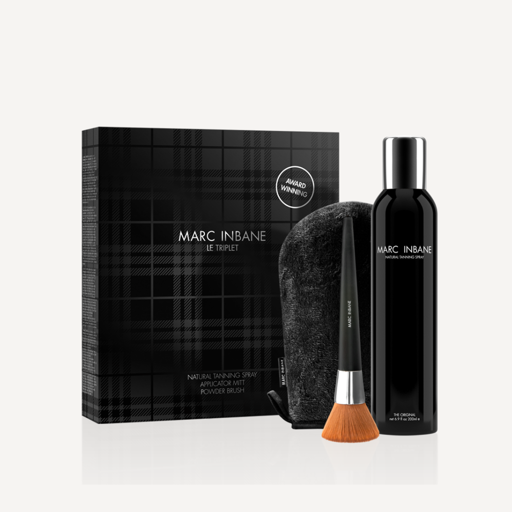 Marc inbane Le triplet set - powder brush, natural tanning spray og glove